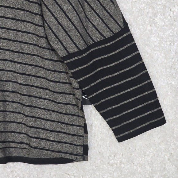 Liv‎ by Habitat Womens Sweater XL Gray Black Striped Cowl Neck Stretch - Picture 2 of 13